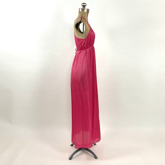 70s Red Mauve Long Halter Grecian Dress Pink Empi… - image 6