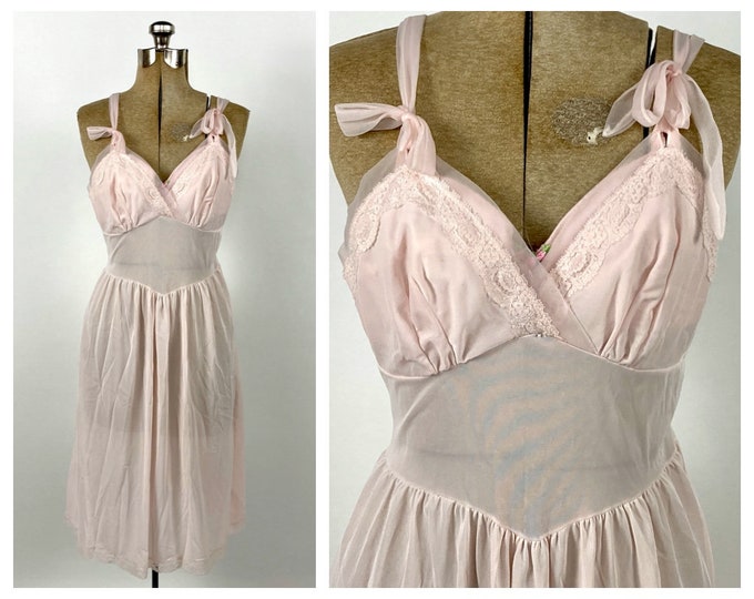 50s Pink Ballerina Grecian Slip Dress Ballet Empire Goddess Ethereal Maxi Dress Gathered Draped Party Vintage Slip Dress Ruched Sheer Dress