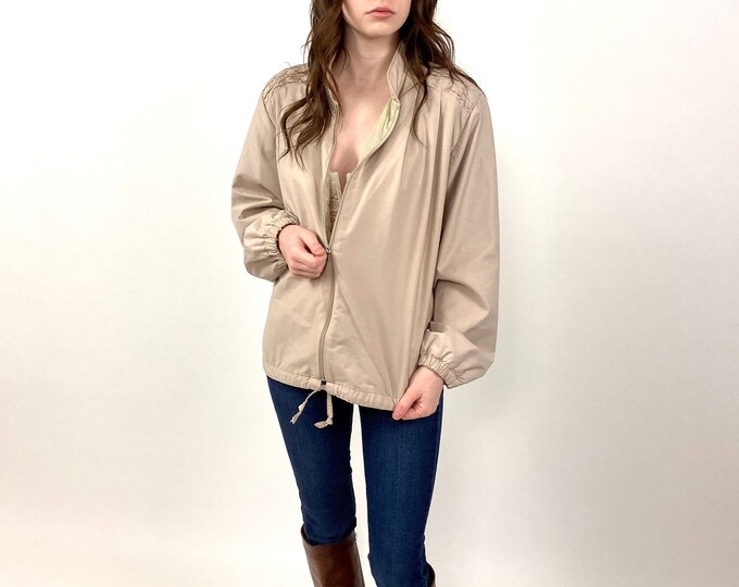 70s Tan Button Up Jacket Brown Pocket Oversized Western Hippie Shirt Boho Vintage Jacket Xs S M