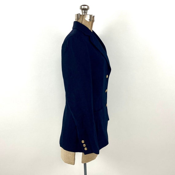 70s Navy Classic Wool Blazer Minimalist Academia … - image 7