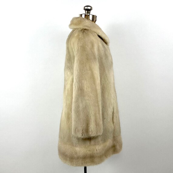 60s Blonde Brown Mink Fur Coat Swing Dress Plush … - image 3