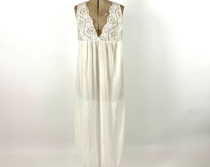 70s White Plunging Deep V Neck Lace Slip Dress Sexy Empire Maxi Slip Grecian Goddess Gown Dress Nightgown Party Vintage Sundress Sun Dress