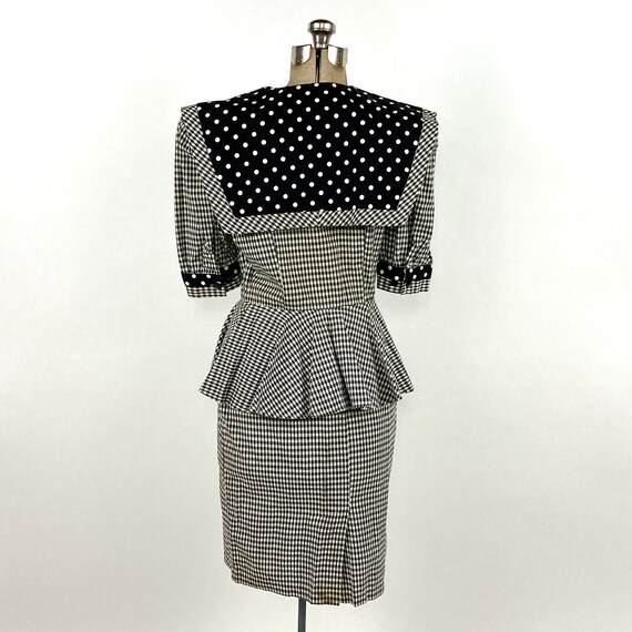 80's Little Black Peplum Dress main image 1