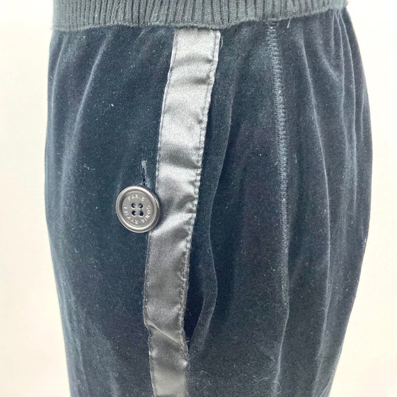 80s Black Velvet Skirt Pocket Striped Tuxedo Penc… - image 6