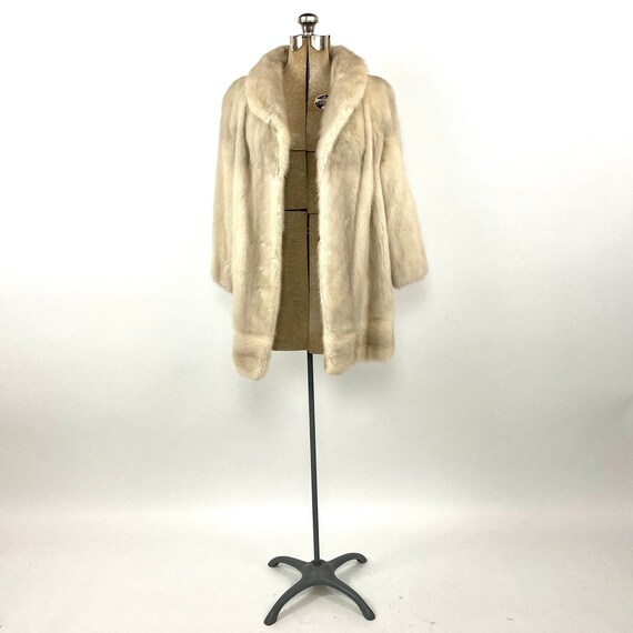 60s Blonde Brown Mink Fur Coat Swing Dress Plush … - image 4