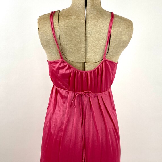 70s Red Mauve Long Halter Grecian Dress Pink Empi… - image 8