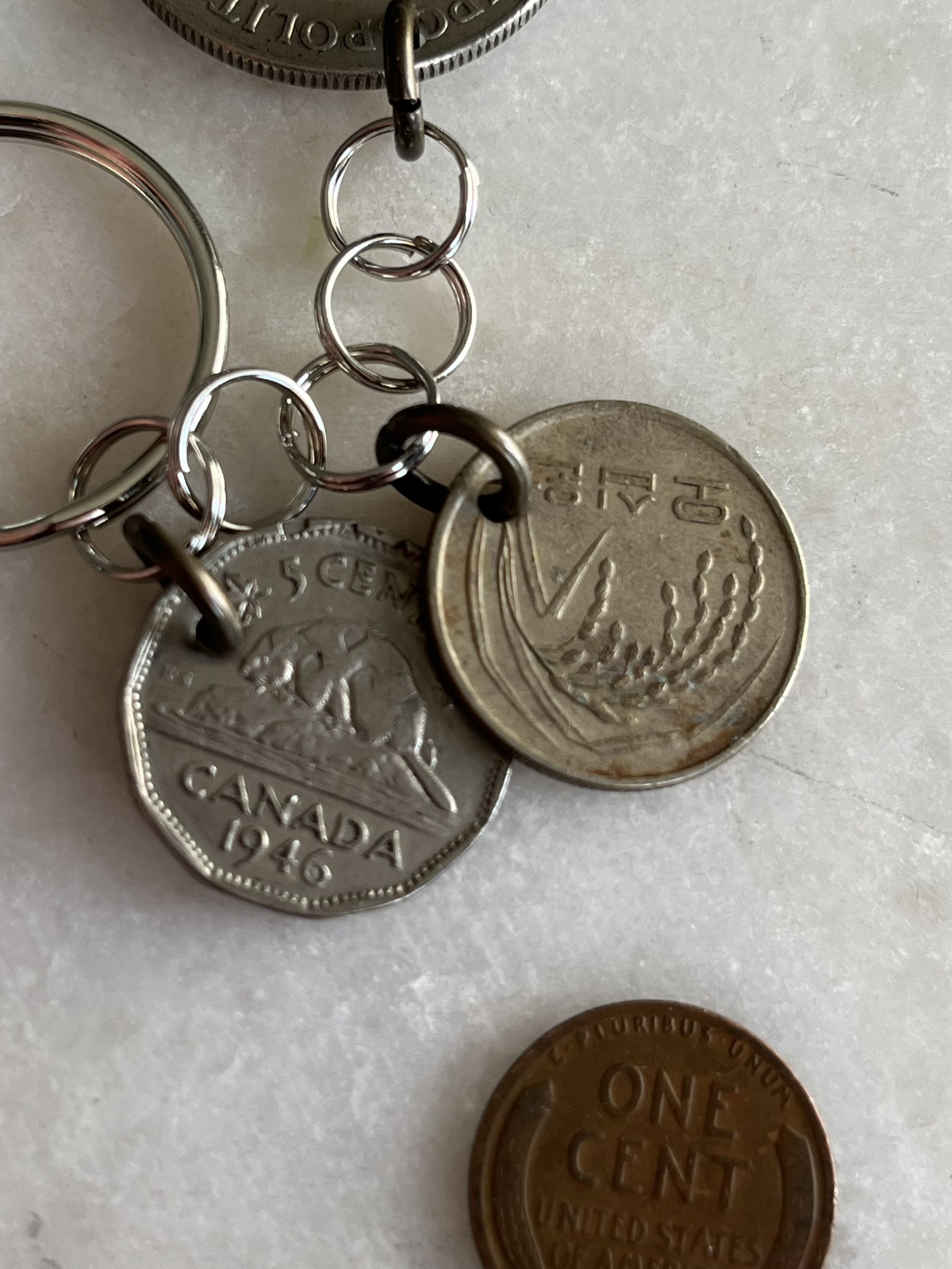 Travel Coin Good Luck Keychain - Etsy