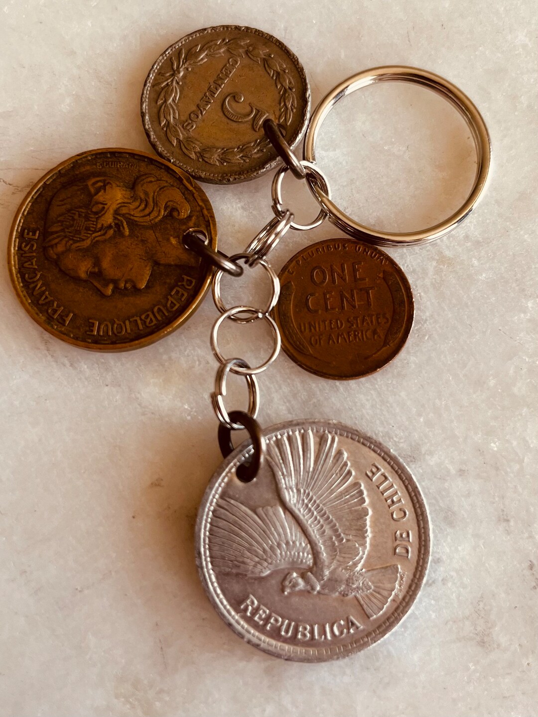 Travel Coin Good Luck Keychain - Etsy