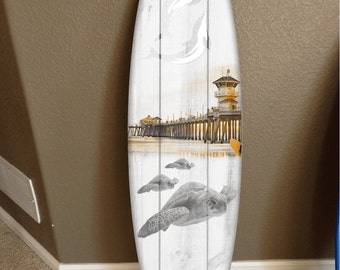 Custom Surfboard Wall Hanging: Hawaiian Beach Decor (48 inch)