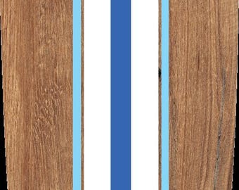 Customizable Wood Surfboard Wall Decor: Hawaiian Beach Art
