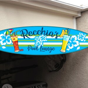 surf board surfboard decor hawaiian beach surfing beach decor Pool decor, Pool Signs