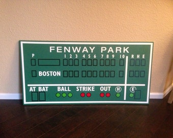 Boston decor, Fenway Park, Green Monster score board baseball scoreboard