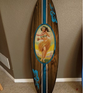 Custom surf board decor, surfboard decor hawaiian beach surfing beach decor