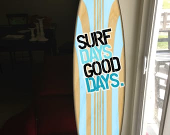 カスタムサーフボード壁掛け：ハワイアンビーチデコレーション（長さ60インチ）