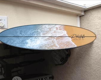 Epoxy Surfboard Decor: Hawaiian Beach Theme, Custom Pool Sign