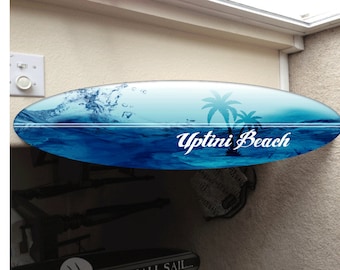 Custom Surfboard Wall Decor: Hawaiian Beach Art (6ft)