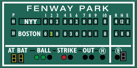 Green Monster Scoreboard: 2004 ALCS Game 4 - Fenway Park Decor - Etsy