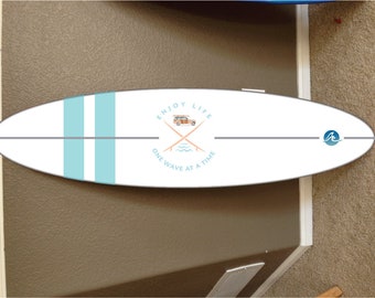 Custom Surfboard Wall Decor: Hawaiian Beach Art (60" Long)