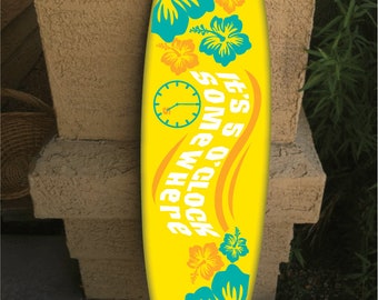 Custom Surfboard Wall Decor: Hawaiian Beach Art (48" Long)