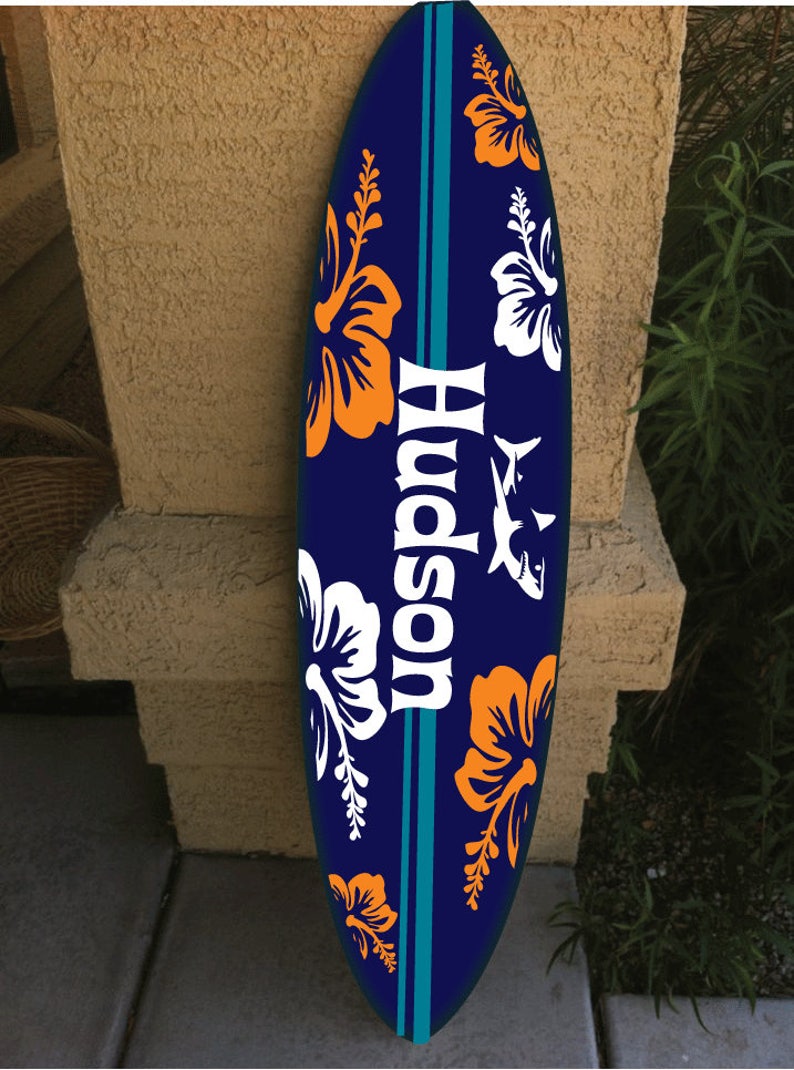 Custom Surf Board Decor Surfboard Decor Hawaiian Beach Etsy
