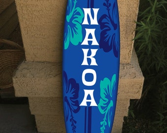 カスタムサーフボードウォールデコレーション：ハワイアンビーチアート（長さ48インチ）