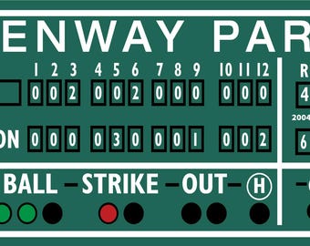 Boston decor, Fenway Park, Green Monster score board baseball scoreboard