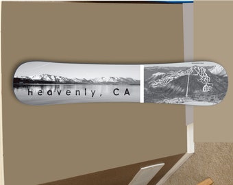 Custom Snowboard Decor: Mountain Skiing Art (48"x10")