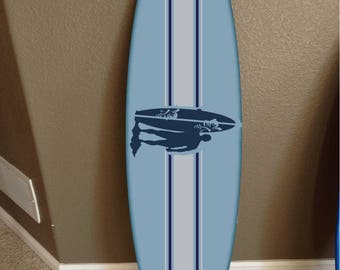 カスタムサーフボード壁掛け：ハワイアンビーチデコレーション（長さ48インチ）