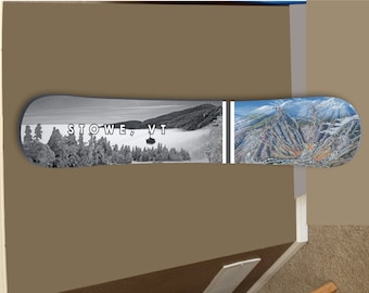 Custom Stowe Mountain Snowboard Decor: Personalized Ski Art (48"x10")