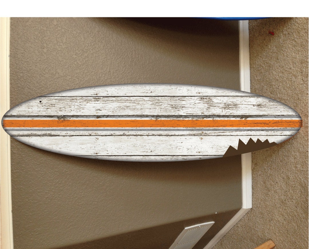 4' Wall Hanging Surf Board Surfboard Decor Shark Bite Surfing Beach