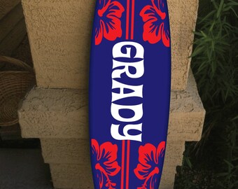 カスタムサーフボードウォールデコレーション：ハワイアンビーチアート（48インチ×12インチ）