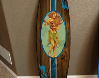 Custom 4' Hawaiian Surfboard Wall Decor: Beach Art