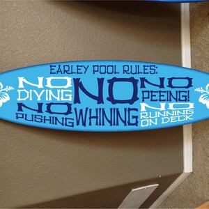 surf board surfboard decor hawaiian beach surfing beach decor Pool decor, Pool Signs