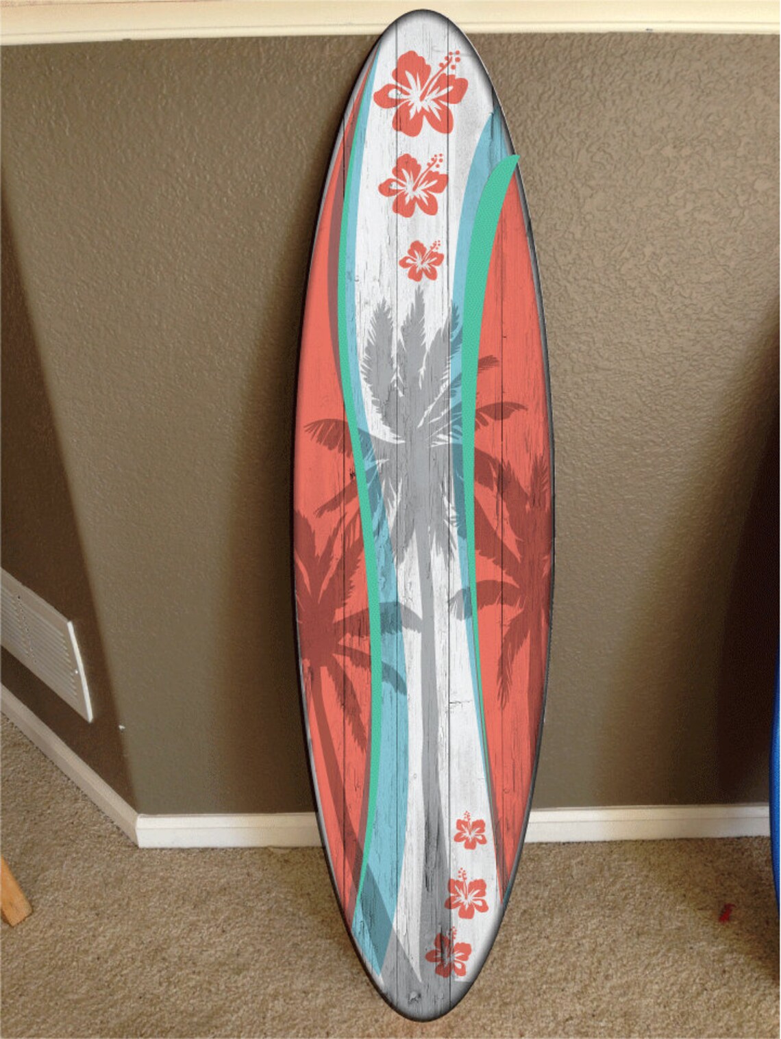 Wall Hanging Surf Board Surfboard Decor Hawaiian Beach Surfing Etsy