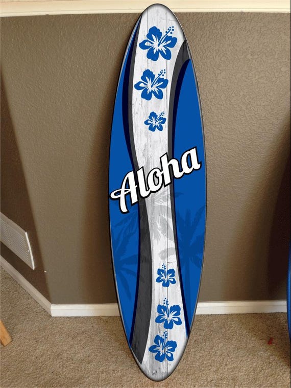 Custom Surfboard Wall Decor: Hawaiian Beach Art (7ft) - Etsy