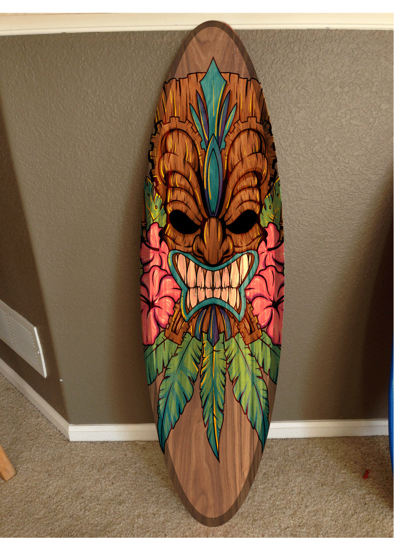 Custom Tiki Surfboard Wall Decor: Hawaiian Beach Art (6ft) - Etsy