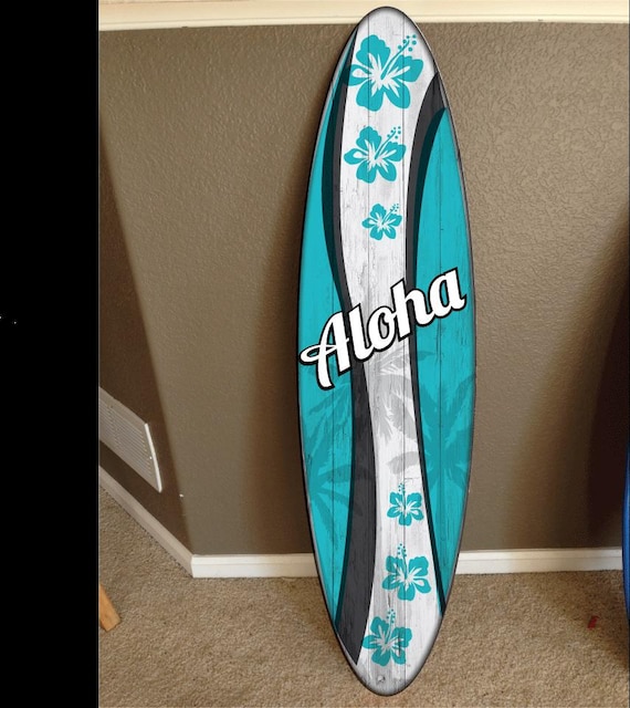 Aloha Surfboard Wall Hanging: Hawaiian Beach Decor (48