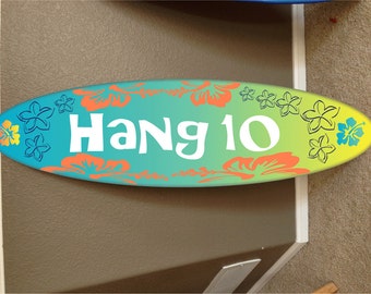 カスタムサーフボードデコレーション：ハワイアンビーチウォールハンギング（48インチ×12インチ）