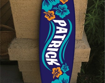 Custom Surfboard Wall Decor: Hawaiian Beach Art (48" Long)