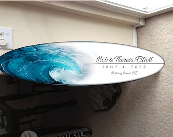 Custom Surfboard Decor: 5' Epoxy Finish, Hawaiian Beach Art