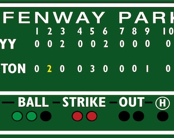 Fenway Park Green Monster Scoreboard: Boston Red Sox Decor (60x28)