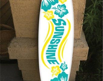 カスタムサーフボード壁掛け：ハワイアンビーチデコレーション（長さ48インチ）