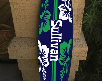 カスタムサーフボード壁掛け：ハワイアンビーチデコレーション（長さ48インチ）