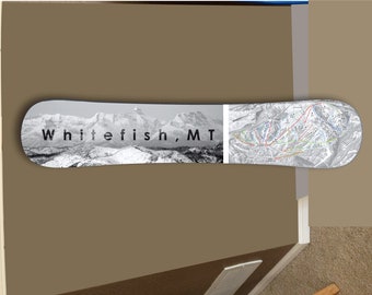 カスタムスノーボードデコレーション：マウンテンスキーアート（48インチ×10インチ）