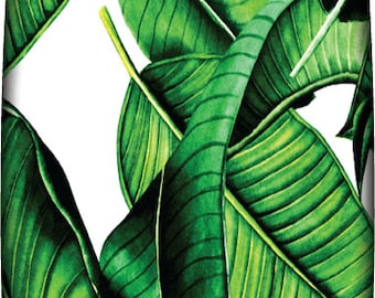 Custom 4' Epoxy Surfboard Decor: Tropical Leaf Design