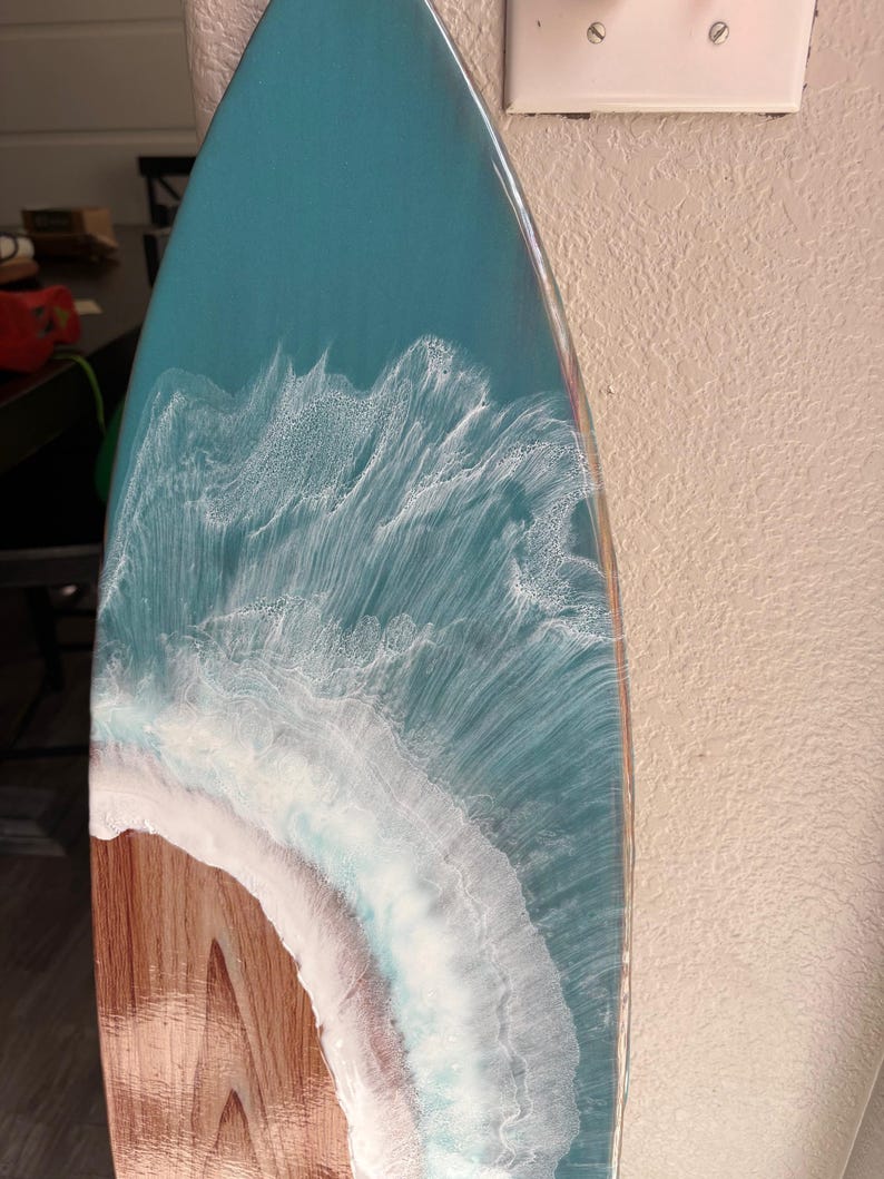 Epoxy Resin Ocean Wave Surfboard Wall Art: Coastal Decor - Etsy