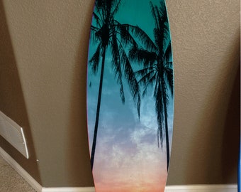 Custom Surfboard Decor: Hawaiian Beach Theme, Personalized Name