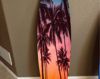 Custom 5' Surfboard Wall Decor: Hawaiian Beach Art