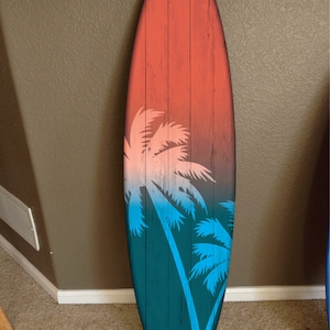 5&#39; wall hanging surf board surfboard decor hawaiian beach surfing beach decor