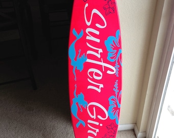 Custom Surfboard Wall Hanging: Hawaiian Beach Decor (48" x 12")